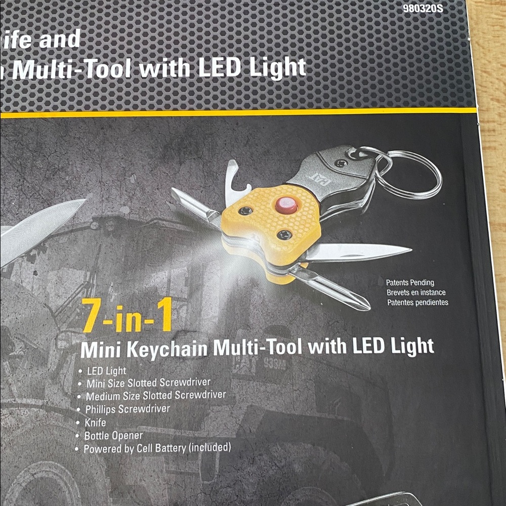 NIP CAT 3 pc. Multi-tool, knife and Mini Keychain Multi-tool with LED Light - Picture 9 of 9